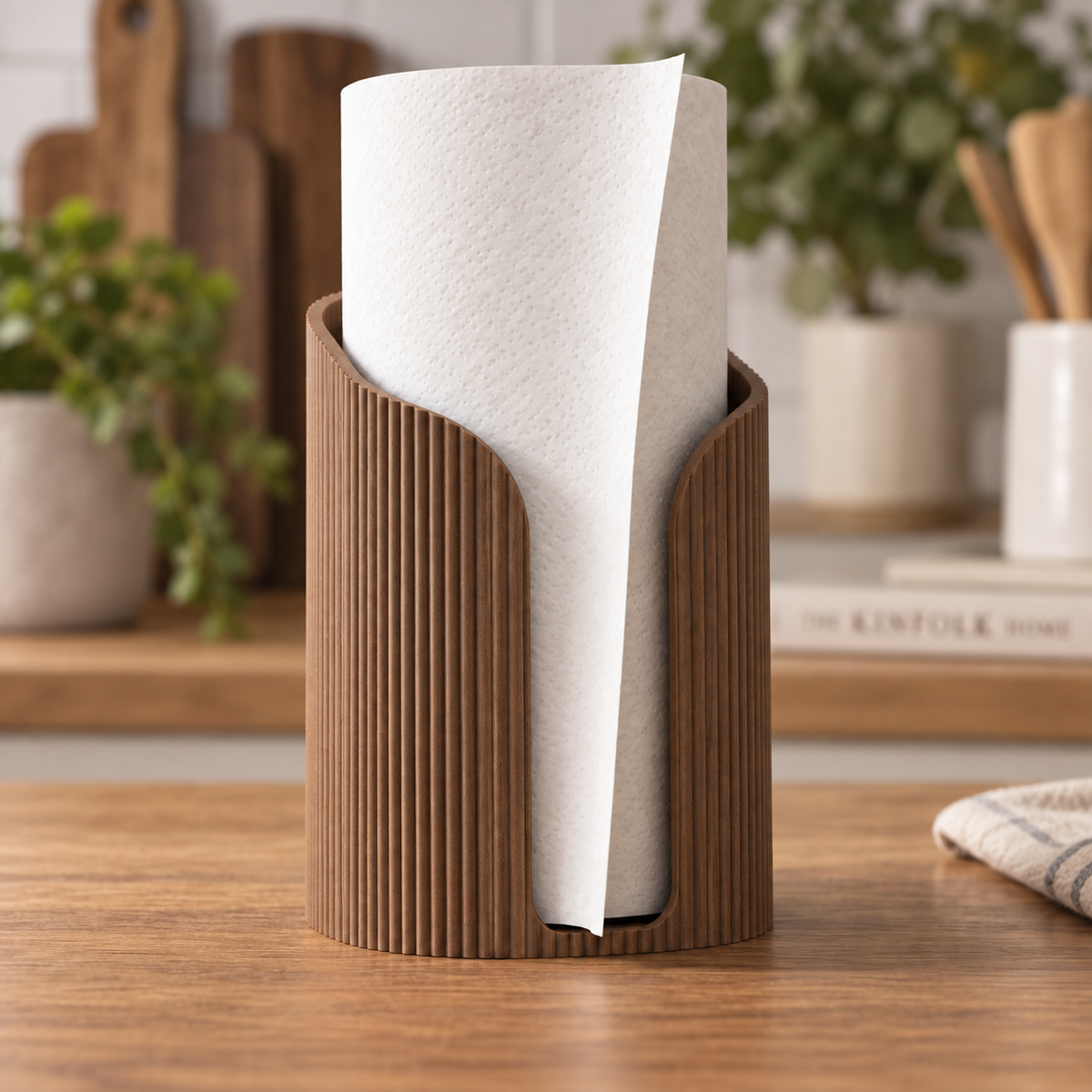 Modern Fluted Paper Towel Holder