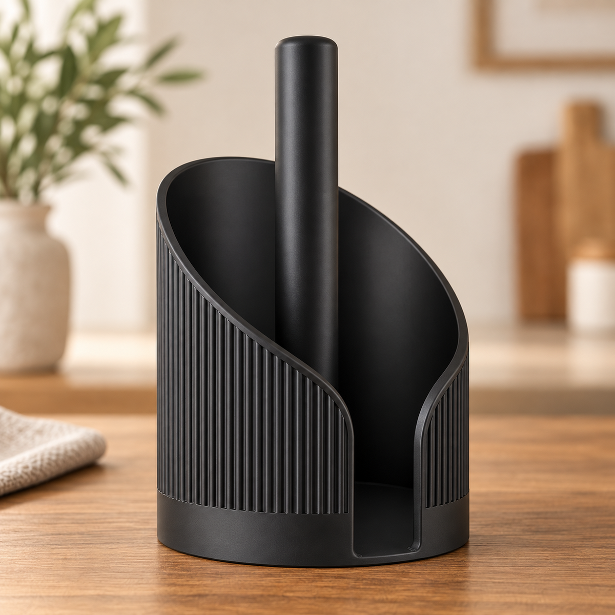 Sculptural Fluted Paper Towel Holder