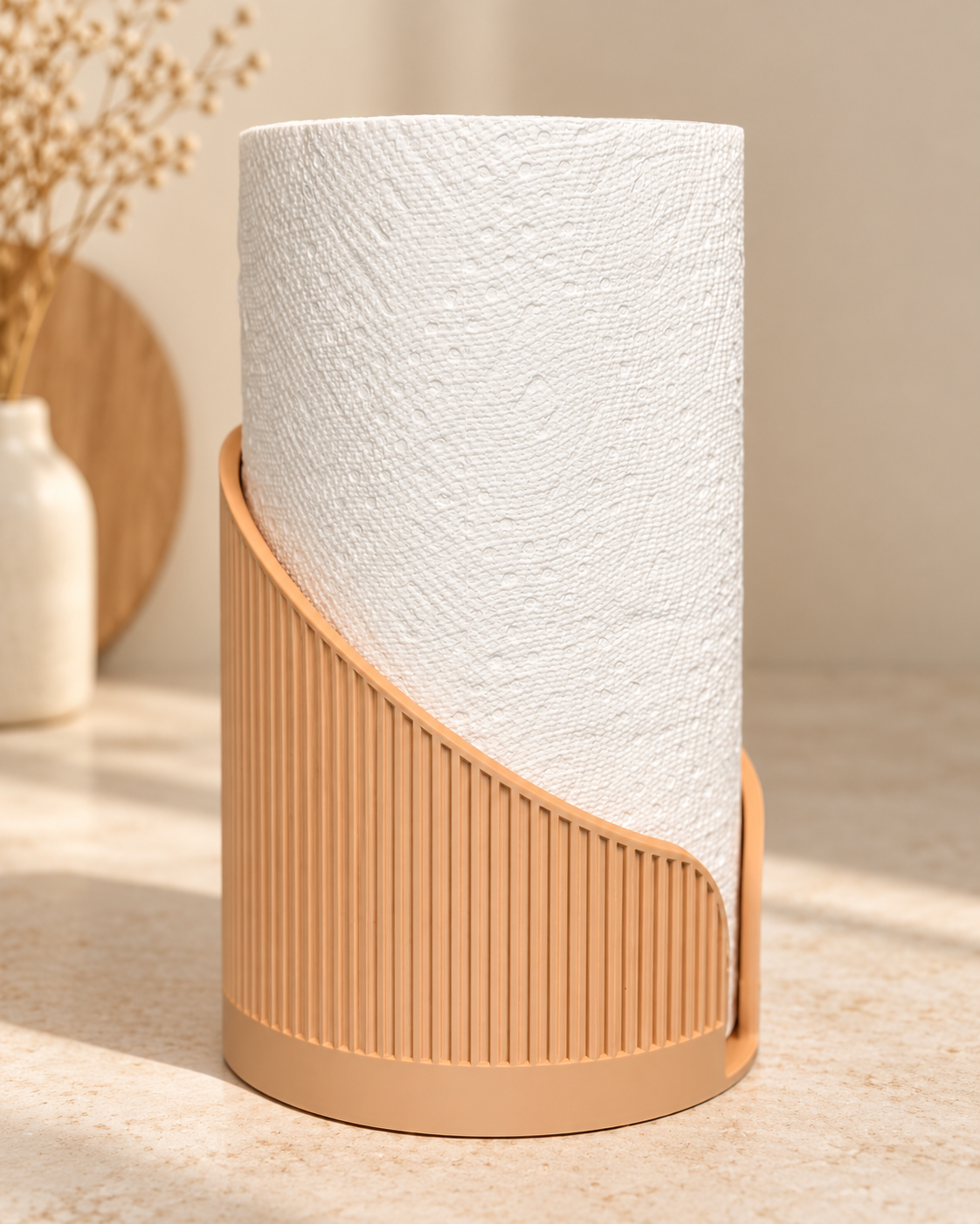 Sculptural Fluted Paper Towel Holder