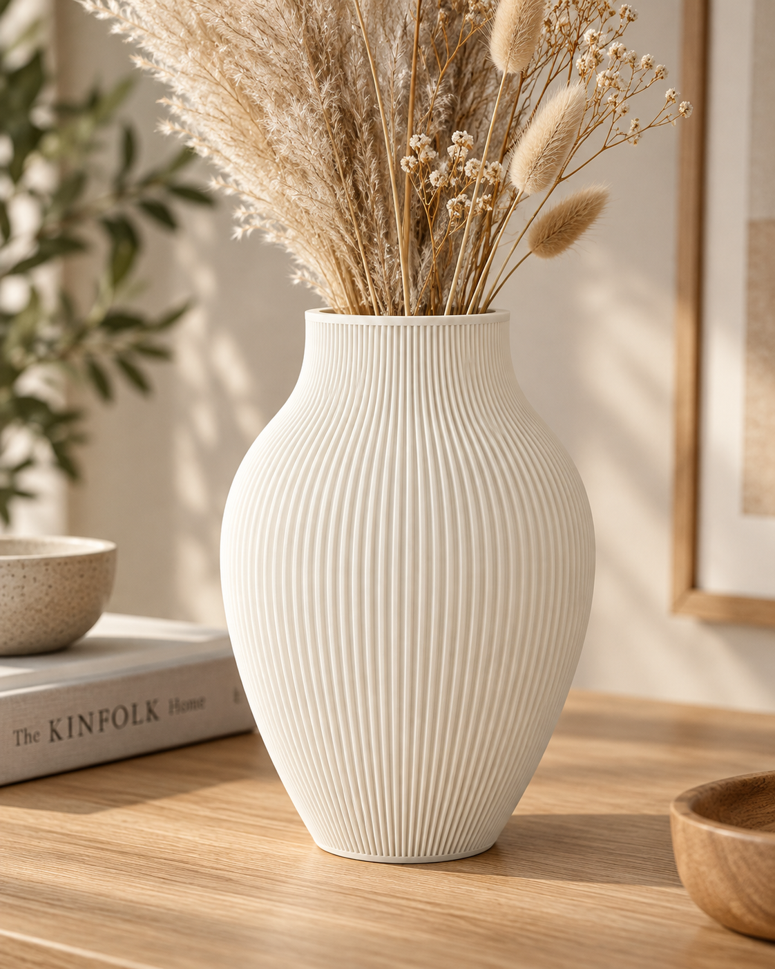 Aira Ribbed Decorative Vase