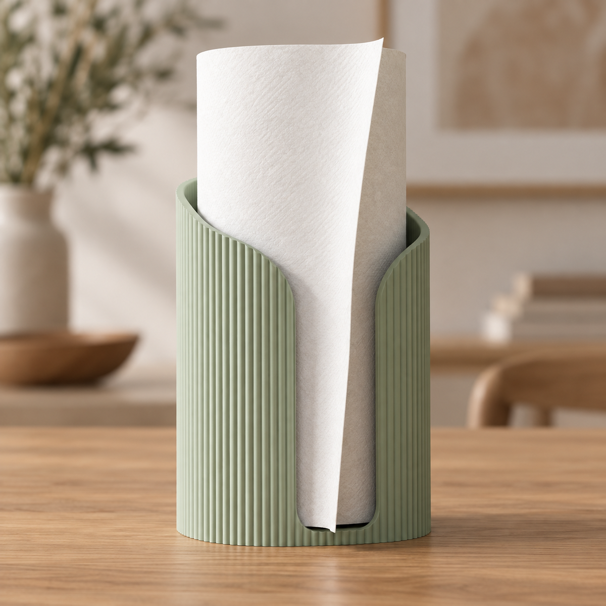 Modern Fluted Paper Towel Holder