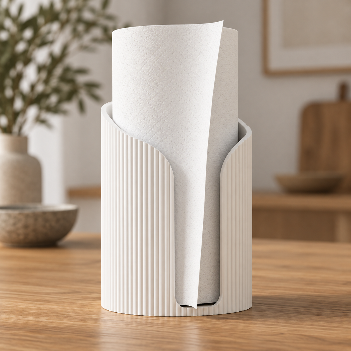 Modern Fluted Paper Towel Holder