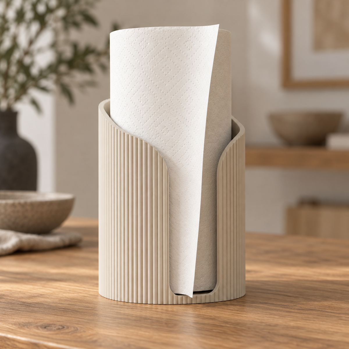 Modern Fluted Paper Towel Holder