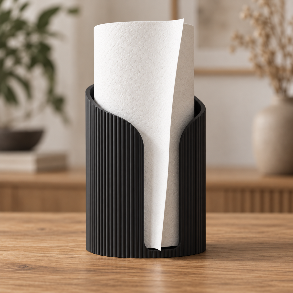Modern Fluted Paper Towel Holder