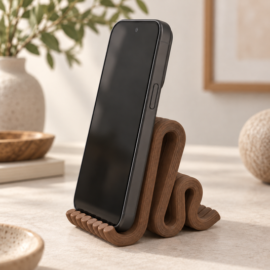 Sculptural Wave Phone Stand