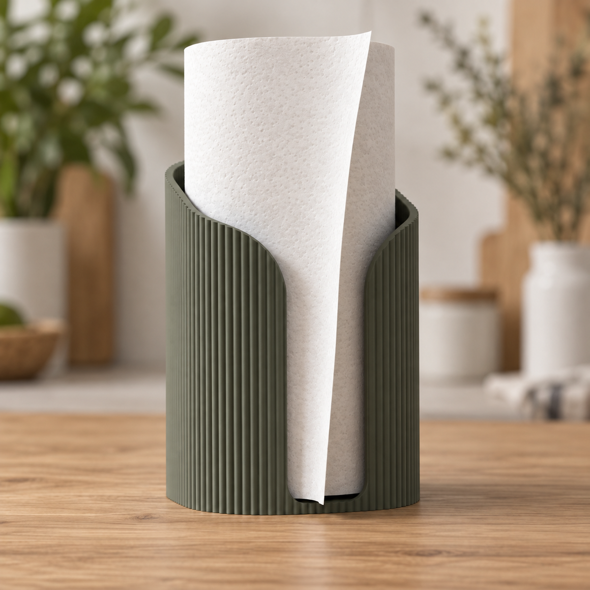 Modern Fluted Paper Towel Holder