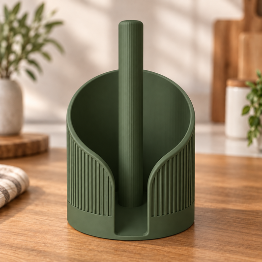 Sculptural Fluted Paper Towel Holder