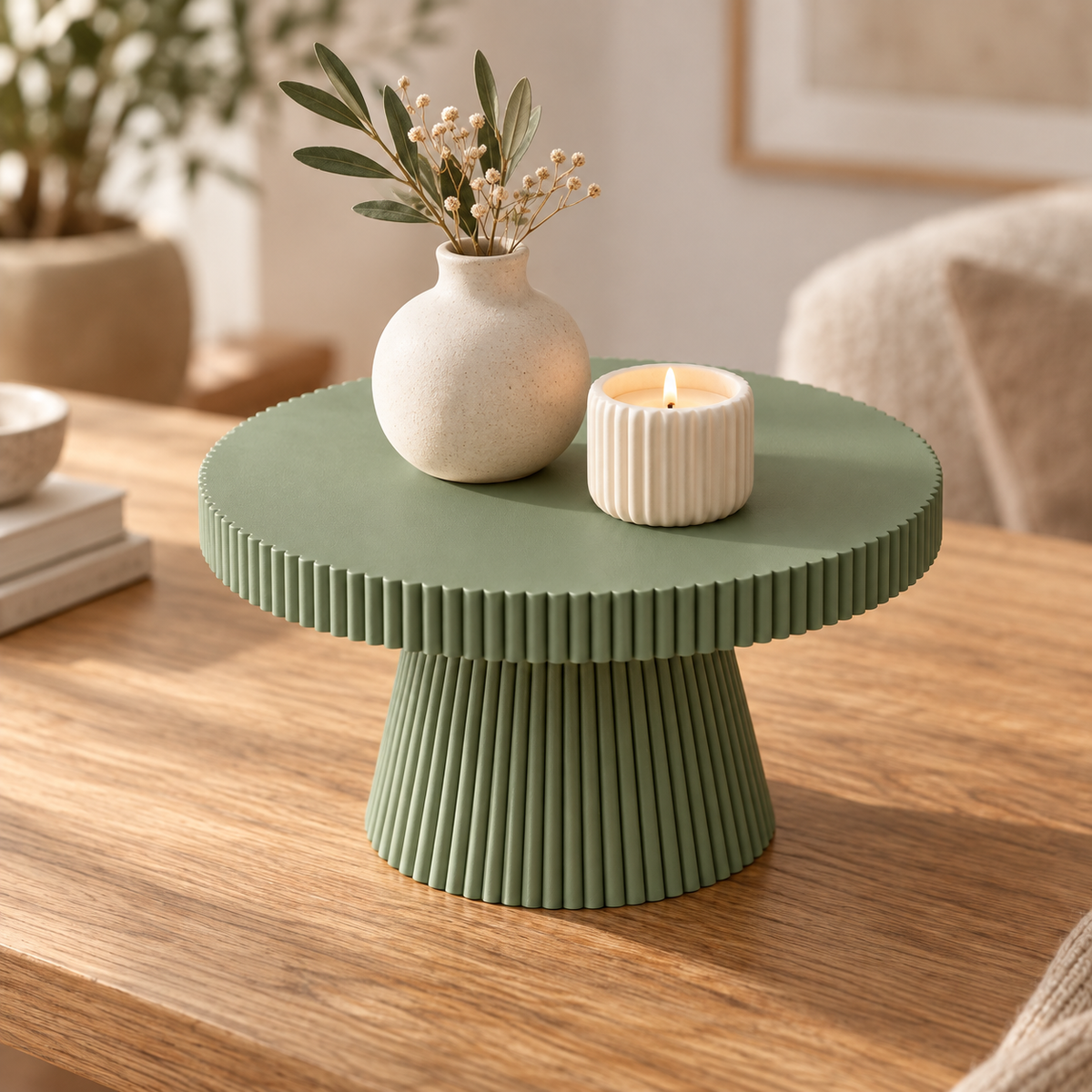 Fluted Pedestal Display Stand