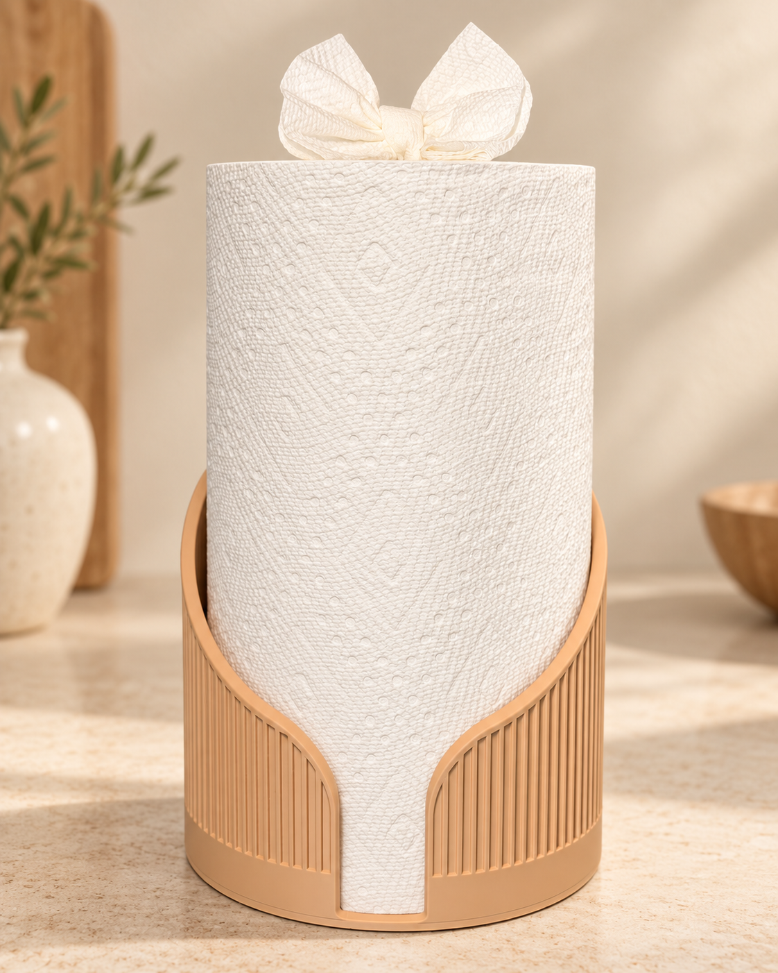 Sculptural Fluted Paper Towel Holder