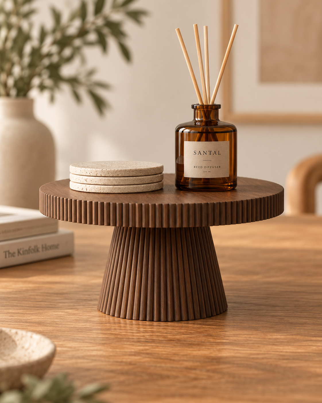 Fluted Pedestal Display Stand