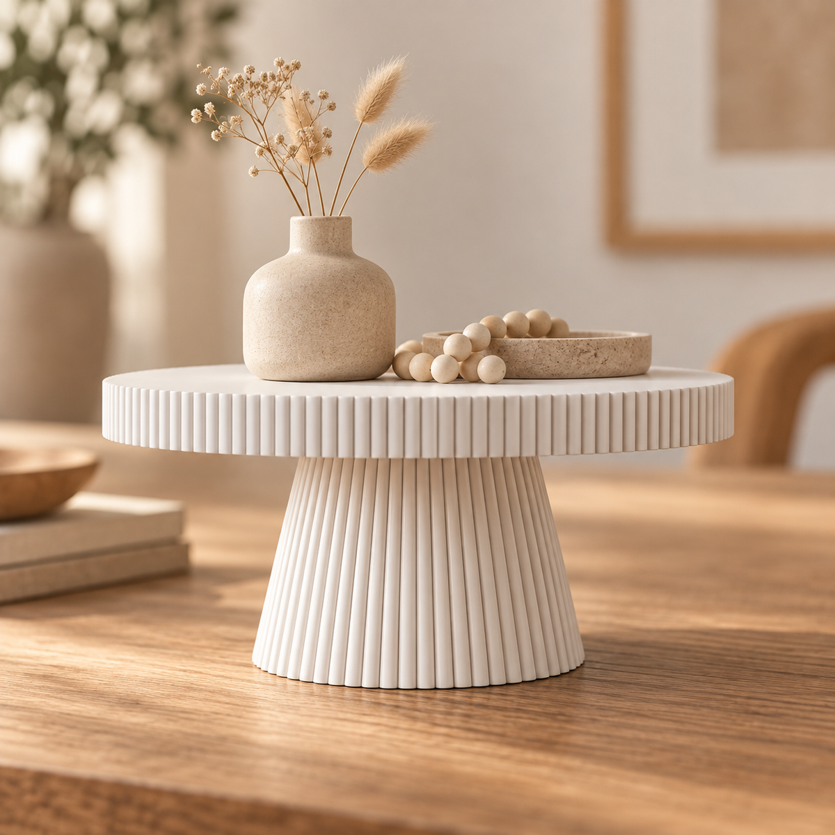 Fluted Pedestal Display Stand
