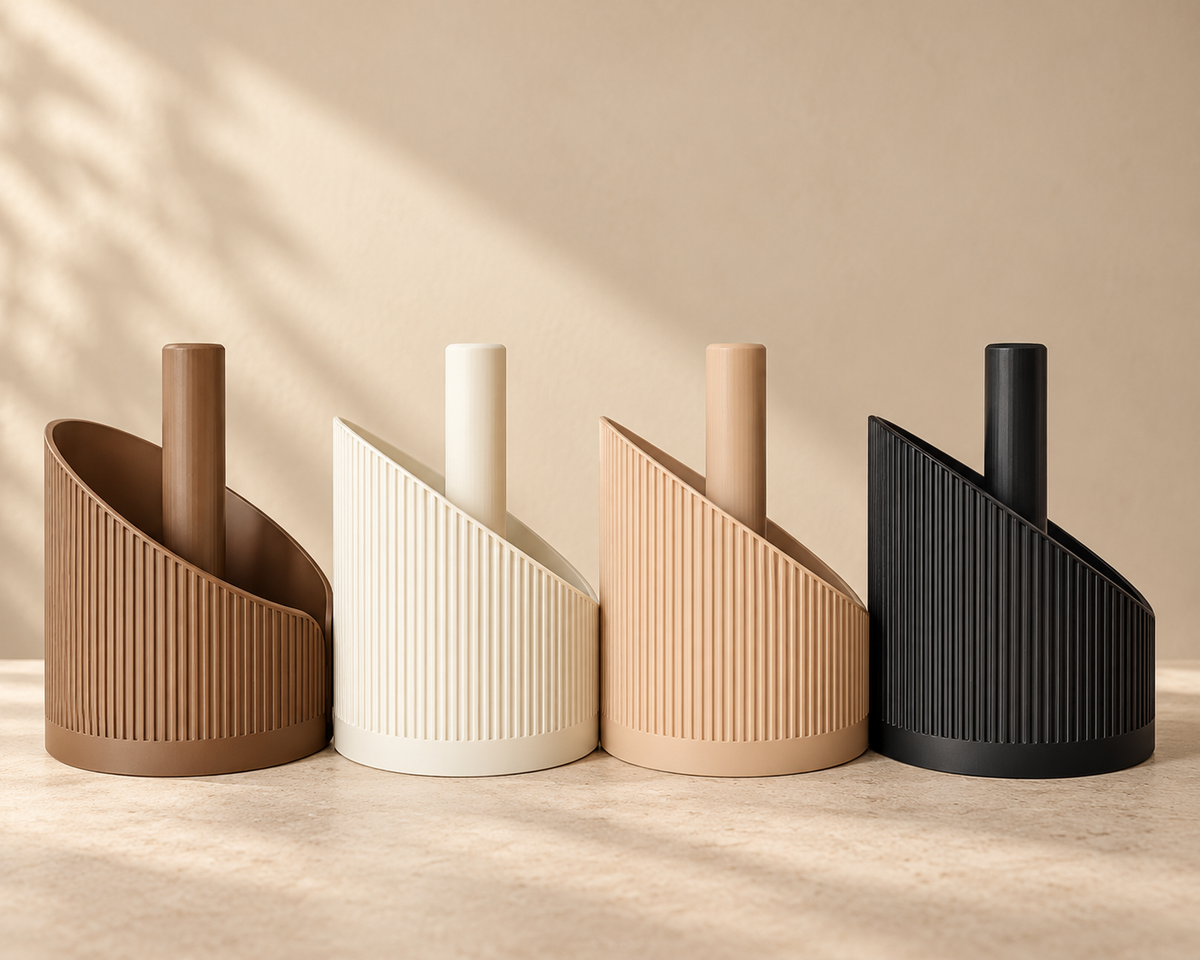 Sculptural Fluted Paper Towel Holder