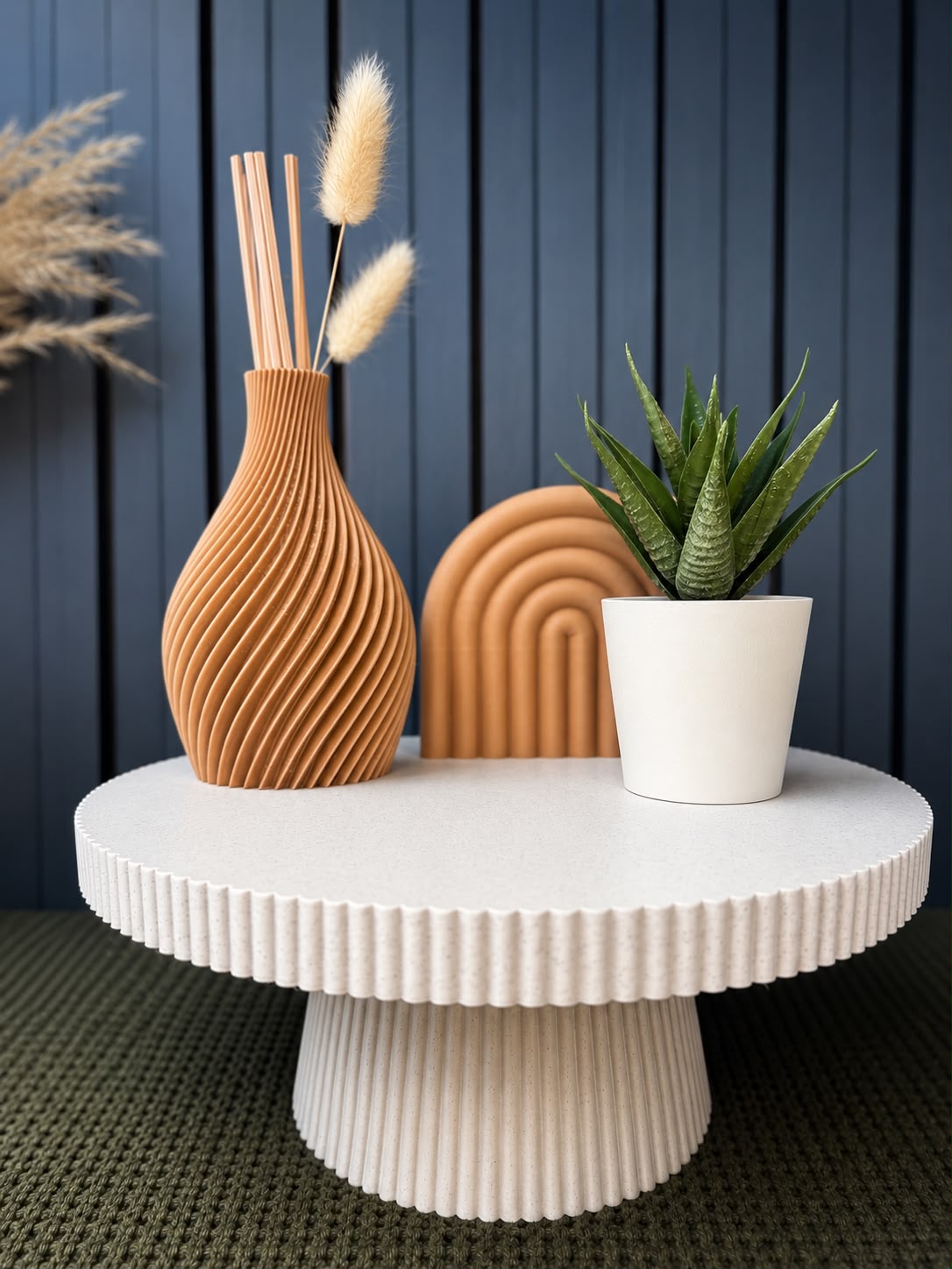 Nami Fluted Pedestal Riser